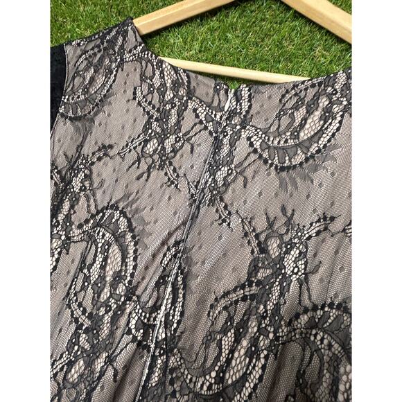 Lane Bryant Black Lace Overlay Fit and Flare Belted Midi Dress 22W - Picture 8 of 9